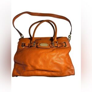 Michael Kors Hamilton Tangerine Leather Tote Satchel Bag